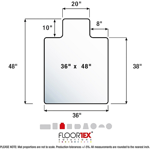 Computex&reg; Anti-Static Vinyl Lipped Chair Mat for Carpets up to 3/8" - 36" x 48" Carpeted Floor, Carpet, Electrical Equipment - 48" Length x 36" Width x 0.110" Depth x 0.110" Thickness - Lip Size 10" Length x 20" Width - Lipped - Polyvinyl C (319226LV)