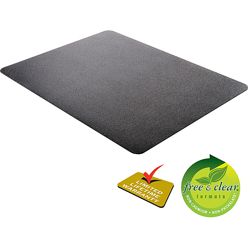 Deflecto Black EconoMat for Hard Floors Hard Floor, Office, Carpeted Floor, Breakroom - 60" Length x 46" Width - Rectangular - Vinyl - Black - 1 Each (CM21442FBLK)