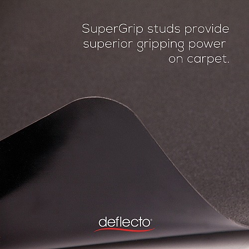 Deflecto Black EconoMat for Hard Floors Hard Floor, Office, Carpeted Floor, Breakroom - 60" Length x 46" Width - Rectangular - Vinyl - Black - 1 Each (CM21442FBLK)