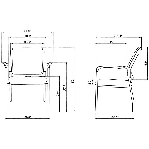 Lorell Mesh Back Stackable Guest Chair Black Seat Color - Fabric Seat Material - Black Frame Color - Steel Frame Material - Black - Armrest - 1 Each (LLR23100)