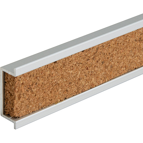 Lorell Cork Strip Bulletin Bar 36" Board Width - Cork Surface - Self-healing, Fade Resistant, Self-sealing - Anodized Aluminum Frame - 1 Each (LLR49534)