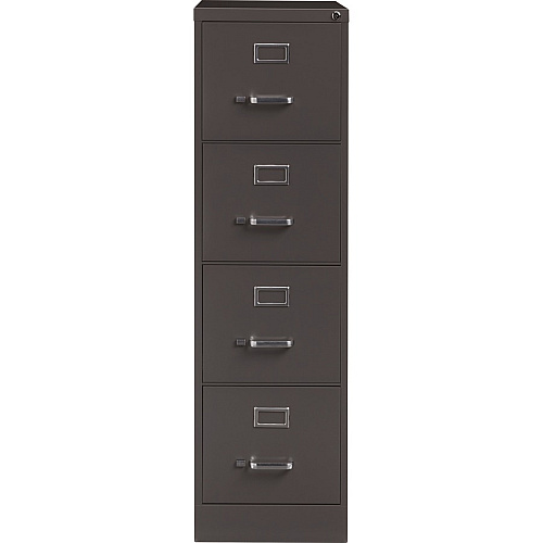 Lorell Fortress Series 26-1/2" Commercial-Grade Vertical File Cabinet 15" Width x 26.5" Depth x 52" Height - 4 x Drawer(s) for File - Letter - Vertical - Label Holder, Drawer Extension, Ball-bearing Suspension, Heavy Duty, Security Lock - Mediu (LLR60155)