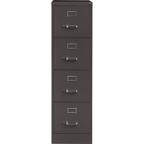 Lorell Fortress Series 26-1/2" Commercial-Grade Vertical File Cabinet 15" Width x 26.5" Depth x 52" Height - 4 x Drawer(s) for File - Letter - Vertical - Label Holder, Drawer Extension, Ball-bearing Suspension, Heavy Duty, Security Lock - Mediu (LLR60155)