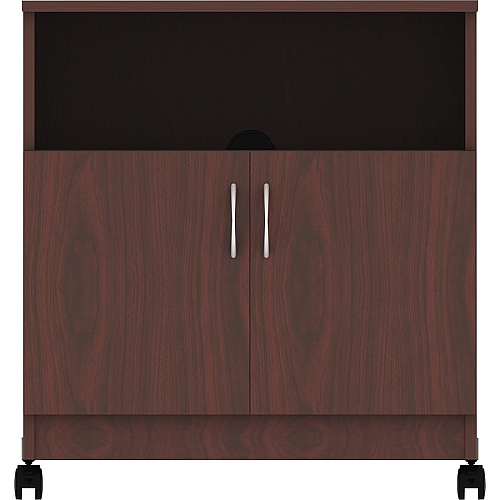 Lorell Mobile Machine Stand with Shelf 30.75" Height x 28" Width x 19.25" Depth - Mahogany - Laminated Particleboard - Mahogany (LLR60268)