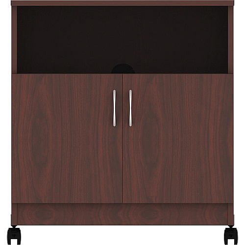 Lorell Mobile Machine Stand with Shelf 30.75" Height x 28" Width x 19.25" Depth - Mahogany - Laminated Particleboard - Mahogany (LLR60268)
