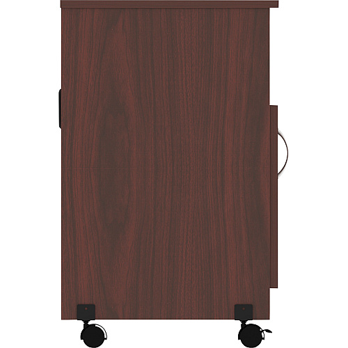 Lorell Mobile Machine Stand with Shelf 30.75" Height x 28" Width x 19.25" Depth - Mahogany - Laminated Particleboard - Mahogany (LLR60268)