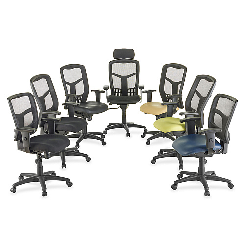 Lorell ErgoMesh Series Managerial Mid-Back Chair Real Red Seat Color - Fabric Seat Material - Black Back Color - Black Frame Color - 5-star Base - 1 Each (LLR8620102)
