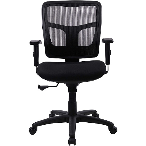 Lorell Ergomesh Managerial Mesh Mid-back Chair Black Seat Color - Fabric Seat Material - Black Back Color - Black Frame Color - 5-star Base - Black - 1 Each (LLR86209)