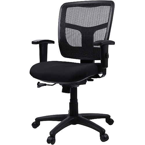 Lorell Ergomesh Managerial Mesh Mid-back Chair Black Seat Color - Fabric Seat Material - Black Back Color - Black Frame Color - 5-star Base - Black - 1 Each (LLR86209)