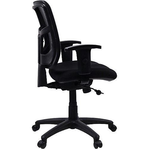 Lorell Ergomesh Managerial Mesh Mid-back Chair Black Seat Color - Fabric Seat Material - Black Back Color - Black Frame Color - 5-star Base - Black - 1 Each (LLR86209)