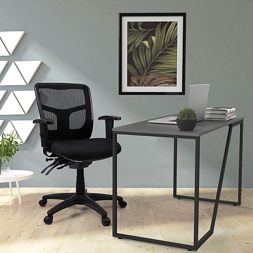 Lorell Ergomesh Swivel Mesh Mid-back Office Chair Black Seat Color - Fabric Seat Material - Black Back Color - Black Frame Color - 5-star Base - Black - 1 Each (LLR86802)