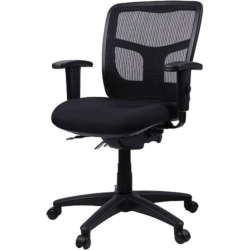 Lorell Ergomesh Swivel Mesh Mid-back Office Chair Black Seat Color - Fabric Seat Material - Black Back Color - Black Frame Color - 5-star Base - Black - 1 Each (LLR86802)