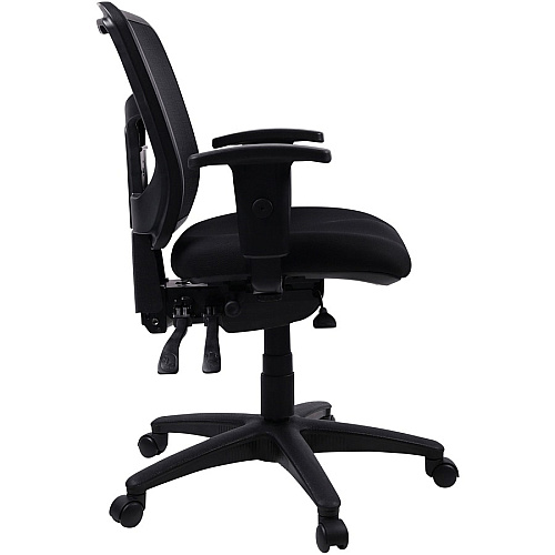 Lorell Ergomesh Swivel Mesh Mid-back Office Chair Black Seat Color - Fabric Seat Material - Black Back Color - Black Frame Color - 5-star Base - Black - 1 Each (LLR86802)