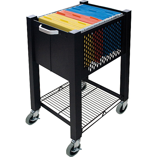 Vertiflex InstaCart Sidekick File Cart 4 Casters - 2.75" Caster Size - Steel - 15.50" Width x 13.75" Depth x 26.25" Height - Black - 1 Each (VF53002)