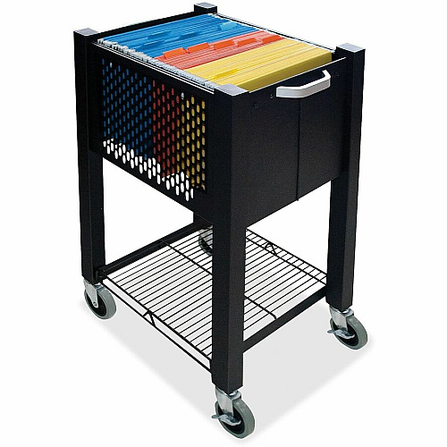 Vertiflex InstaCart Sidekick File Cart 4 Casters - 2.75" Caster Size - Steel - 15.50" Width x 13.75" Depth x 26.25" Height - Black - 1 Each (VF53002)