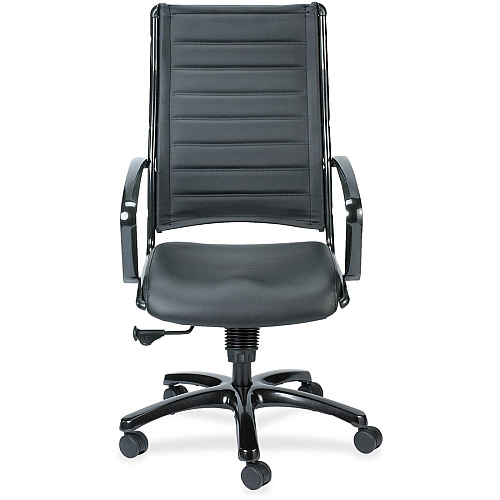 Eurotech Europa Titanium Frame Executive Chair Black Seat Color - Leather Seat Material - Black Back Color - Leather Back Material - Titanium Frame Color - 5-star Base - 1 Each (LE111TNM)