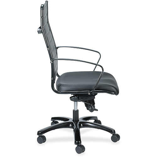 Eurotech Europa Titanium Frame Executive Chair Black Seat Color - Leather Seat Material - Black Back Color - Leather Back Material - Titanium Frame Color - 5-star Base - 1 Each (LE111TNM)