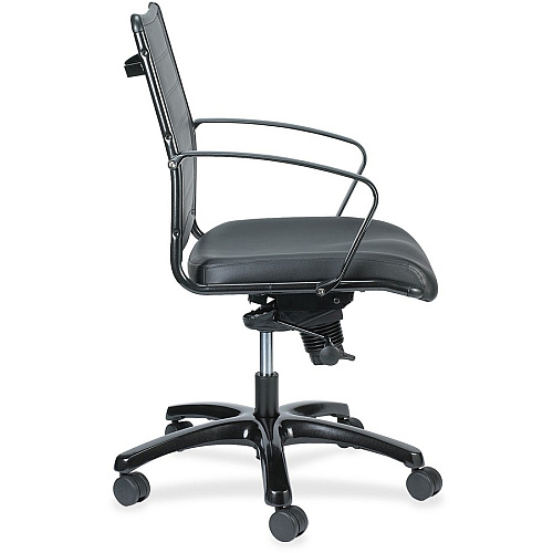 Eurotech Europa Titanium Frame Executive Chair Black Seat Color - Leather Seat Material - Black Back Color - Leather Back Material - Titanium Frame Color - 5-star Base - 1 Each (LE222TNM)