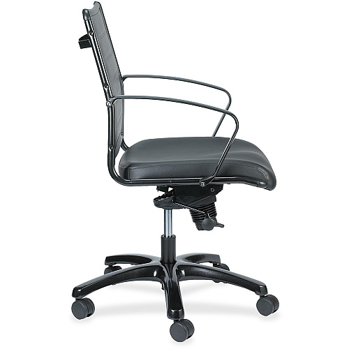 Eurotech Europa Titanium Frame Executive Chair Black Seat Color - Leather Seat Material - Black Back Color - Leather Back Material - Titanium Frame Color - 5-star Base - 1 Each (LE222TNM)