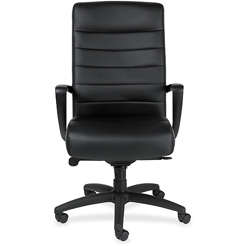 Eurotech Manchester High Back Executive Chair Black Seat Color - Leather Seat Material - Black Back Color - Leather Back Material - Steel Frame Material - 5-star Base - 1 Each (LE150BLK)