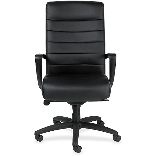 Eurotech Manchester High Back Executive Chair Black Seat Color - Leather Seat Material - Black Back Color - Leather Back Material - Steel Frame Material - 5-star Base - 1 Each (LE150BLK)