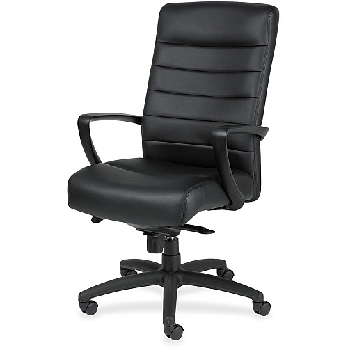 Eurotech Manchester High Back Executive Chair Black Seat Color - Leather Seat Material - Black Back Color - Leather Back Material - Steel Frame Material - 5-star Base - 1 Each (LE150BLK)