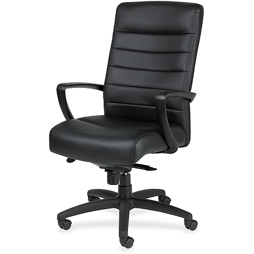 Eurotech Manchester High Back Executive Chair Black Seat Color - Leather Seat Material - Black Back Color - Leather Back Material - Steel Frame Material - 5-star Base - 1 Each (LE150BLK)