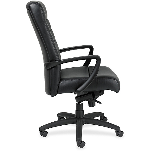 Eurotech Manchester High Back Executive Chair Black Seat Color - Leather Seat Material - Black Back Color - Leather Back Material - Steel Frame Material - 5-star Base - 1 Each (LE150BLK)