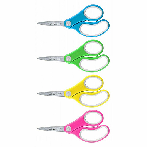 Westcott Soft Handle 5" Pointed Kids Value Scissors 5" Overall Length - Left/Right - Stainless Steel - Pointed Tip - Assorted - 1 Each (14727)