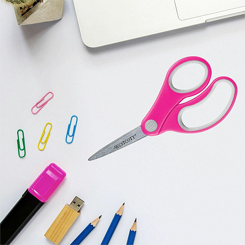 Westcott Soft Handle 5" Pointed Kids Value Scissors 5" Overall Length - Left/Right - Stainless Steel - Pointed Tip - Assorted - 1 Each (14727)