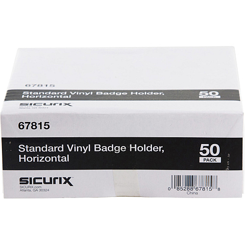 SICURIX Vinyl Punched ID Badge Holders - Horizontal Horizontal - 2.5" Height x 3.5" Width - Vinyl - Clear - 50 / Pack (67815)