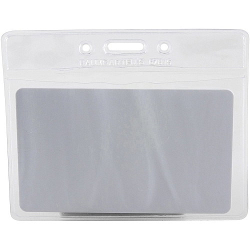 SICURIX Vinyl Punched ID Badge Holders - Horizontal Horizontal - 2.5" Height x 3.5" Width - Vinyl - Clear - 50 / Pack (67815)