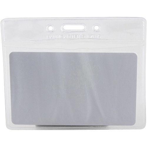 SICURIX Vinyl Punched ID Badge Holders - Horizontal Horizontal - 2.5" Height x 3.5" Width - Vinyl - Clear - 50 / Pack (67815)