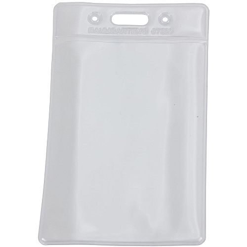 SICURIX Vinyl Punched ID Badge Holders - Vertical Horizontal - 3.5" Height x 2.5" Width - Vinyl - Clear - 50 / Pack (67825)