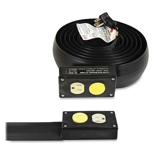 C-Line Lay-Flat Power Extension / Cord Cover 16 Gauge - 125 V AC / 13 A - Black - 10 ft Cord Length - 1 Each (79101)