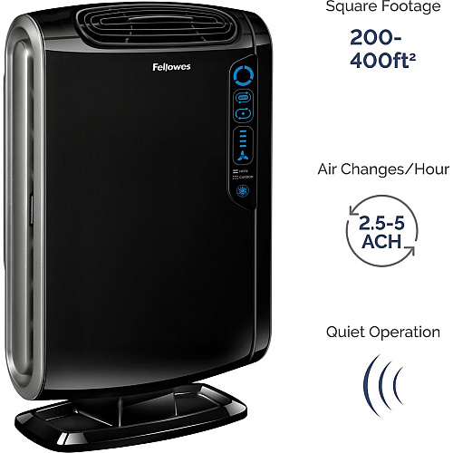 Fellowes AeraMax&reg; 190 Air Purifier True HEPA, PlasmaTrue - 400 Sq. ft. - Black (9286101)