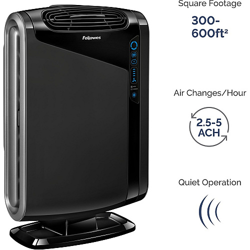 Fellowes AeraMax&reg; 290 Air Purifier True HEPA, PlasmaTrue - 600 Sq. ft. - Black (9286201)