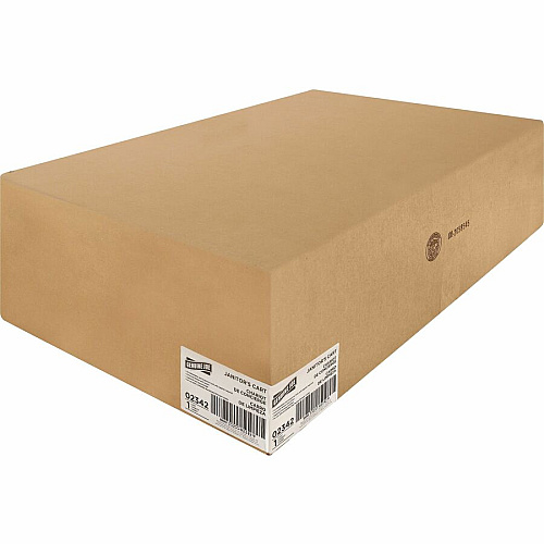 Genuine Joe Workhorse Janitor's Cart 40" Width x 20.50" Depth x 38" Height - Charcoal, Yellow - 1 Each (GJO02342)