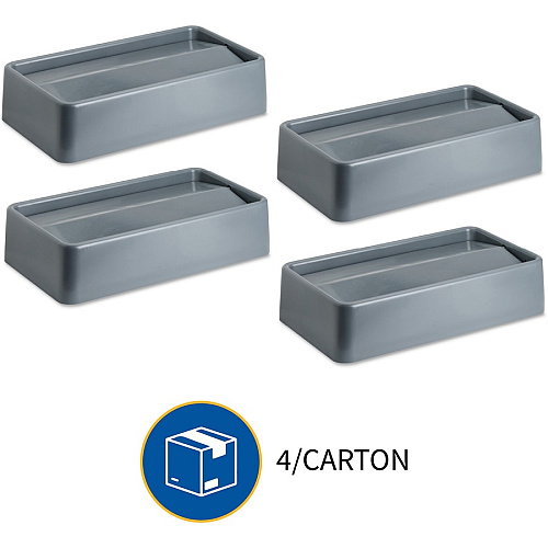 Genuine Joe Space-Saving Container Swing Lid Rectangular - Gray - 1 Each (GJO02343)