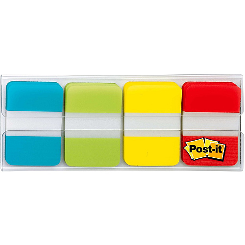 Post-it&reg; Tabs in On-the-Go Dispenser 88 Write-on Tab(s) - 1.50" Tab Height x 1" Tab Width - Blue, Green, Yellow, Red Tab(s) - Repositionable - 88 / Pack (686ALYR1IN)