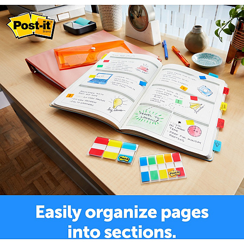 Post-it&reg; Tabs 88 Write-on Tab(s) - 1.50" Tab Height x 1" Tab Width - Blue, Yellow, Pink, Purple Tab(s) - Repositionable - 88 / Pack (686AYPV1IN)