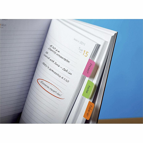 Post-it&reg; Tabs 88 Write-on Tab(s) - 1.50" Tab Height x 1" Tab Width - Blue, Yellow, Pink, Purple Tab(s) - Repositionable - 88 / Pack (686AYPV1IN)