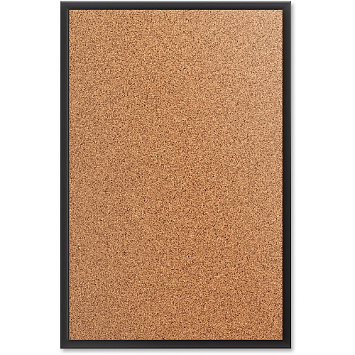 Quartet Classic Series Bulletin Board 48" Board Height x 72" Board Width - Brown Natural Cork Surface - Self-healing, Durable, Sturdy - Black Aluminum Frame - 1 Each (2307B)