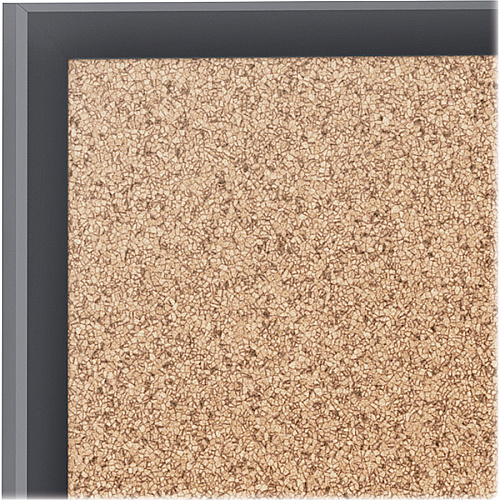 Quartet Classic Series Bulletin Board 48" Board Height x 96" Board Width - Brown Natural Cork Surface - Self-healing, Durable, Sturdy - Black Aluminum Frame - 1 Each (2308B)