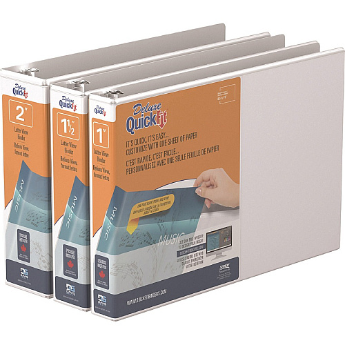 QuickFit Round Ring Deluxe Letter Spreadsheet Binder 1" Binder Capacity - Letter - 8 1/2" x 11" Sheet Size - Fastener(s): Round Ring - Pocket(s): 2, Internal - Horizontal Orientation - Polypropylene - White - Recycled - Spine Label, Ink-transfer R (97110)