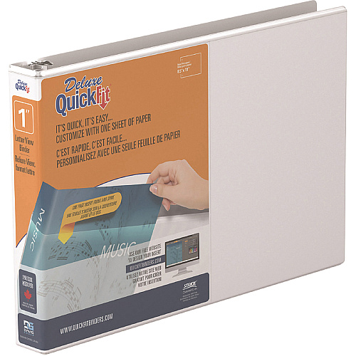 QuickFit Round Ring Deluxe Letter Spreadsheet Binder 1" Binder Capacity - Letter - 8 1/2" x 11" Sheet Size - Fastener(s): Round Ring - Pocket(s): 2, Internal - Horizontal Orientation - Polypropylene - White - Recycled - Spine Label, Ink-transfer R (97110)
