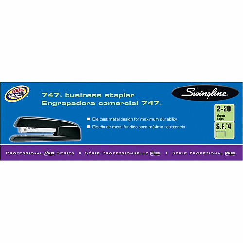 Swingline 747 Business Stapler Staples Upto 25 Sheet of 20lb Paper - Holds Upto 210 Staple - Full Strip - Staple Size: 0.25" - Sky Blue - Metal, Die-cast - 1 Each (74722)