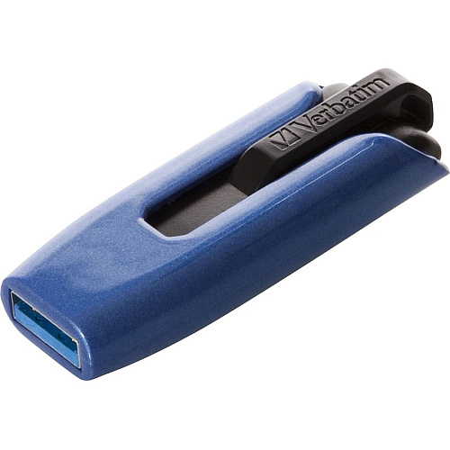 Verbatim 128GB Store 'n' Go V3 Max USB 3.0 Flash Drive - Blue 128 GB - USB 3.0 - 175 MB/s Read Speed - 80 MB/s Write Speed - Blue, Black - Lifetime Warranty - 1 Each (49808)