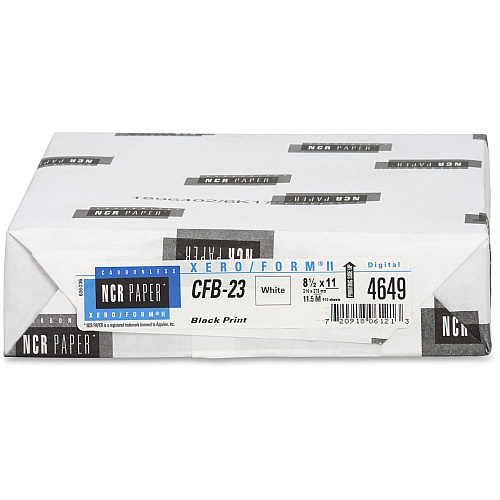 NCR Paper Xero/Form II Carbonless Uncollated Paper - White Letter - 8 1/2" x 11" - Smooth - White - 500 / Pack (4649)