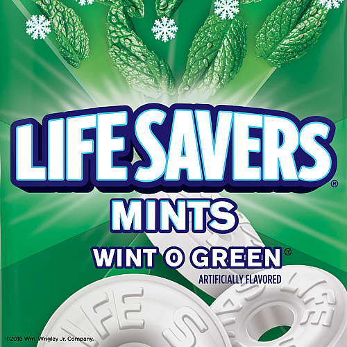 Wrigley Life Savers Mints Wint O Green Hard Candies Wintergreen - Individually Wrapped - 6.25 oz - 1 Bag (08504)
